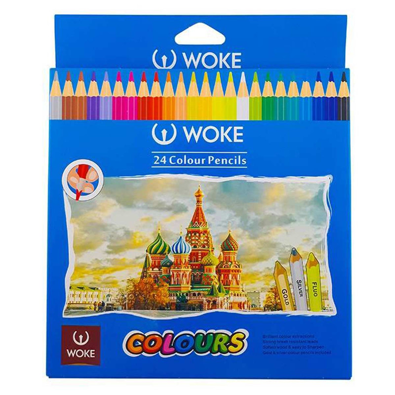 مداد رنگی 24 جعبه مقوایی WOKE